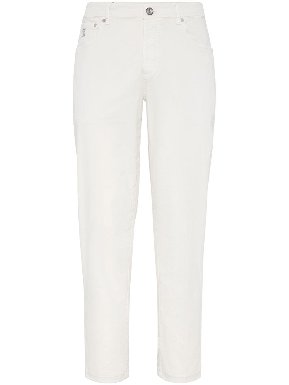 Brunello Cucinelli Women's White Stretch-Cotton Trousers image 0