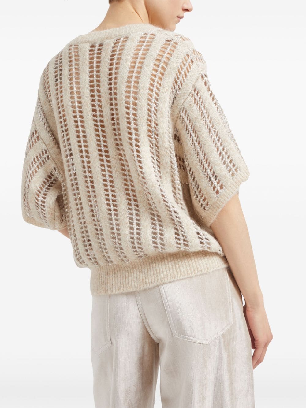 Brunello Cucinelli Beige Wool-Mohair Blend Sweater image 2