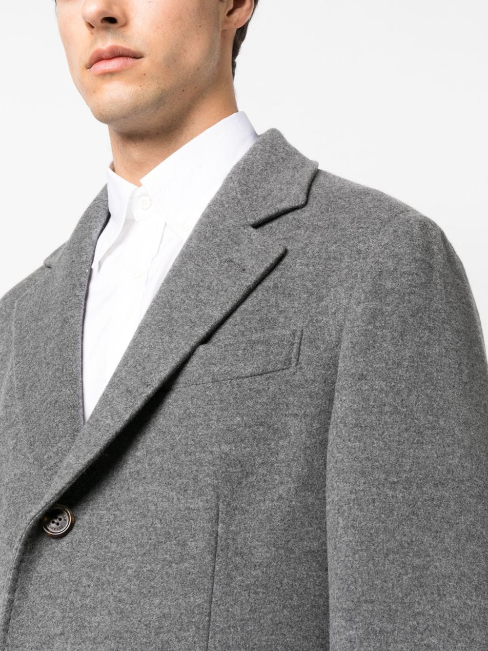 Brunello Cucinelli Charcoal Grey Cashmere Cotton Coat image 1