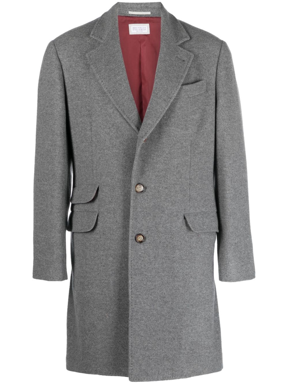 Brunello Cucinelli Charcoal Grey Cashmere Cotton Coat image 0