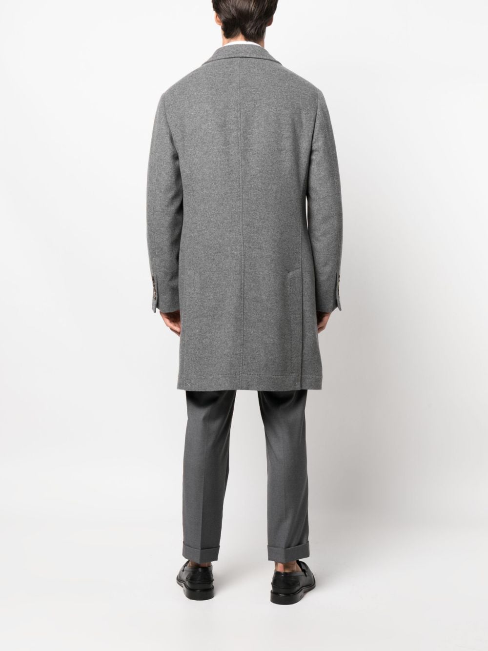 Brunello Cucinelli Charcoal Grey Cashmere Cotton Coat image 3