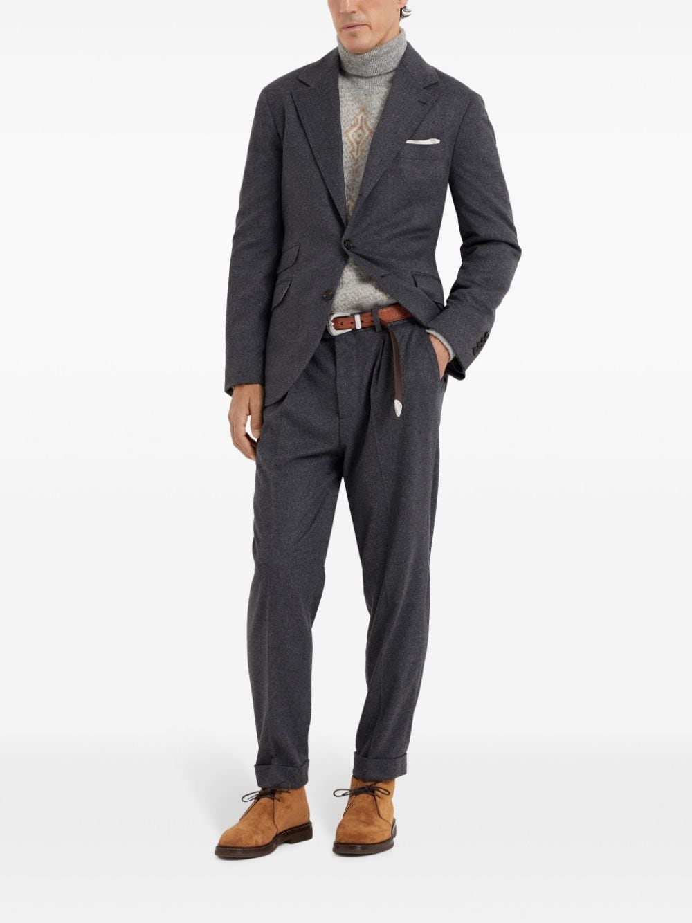 Brunello Cucinelli Grey Flannel Trousers image 1