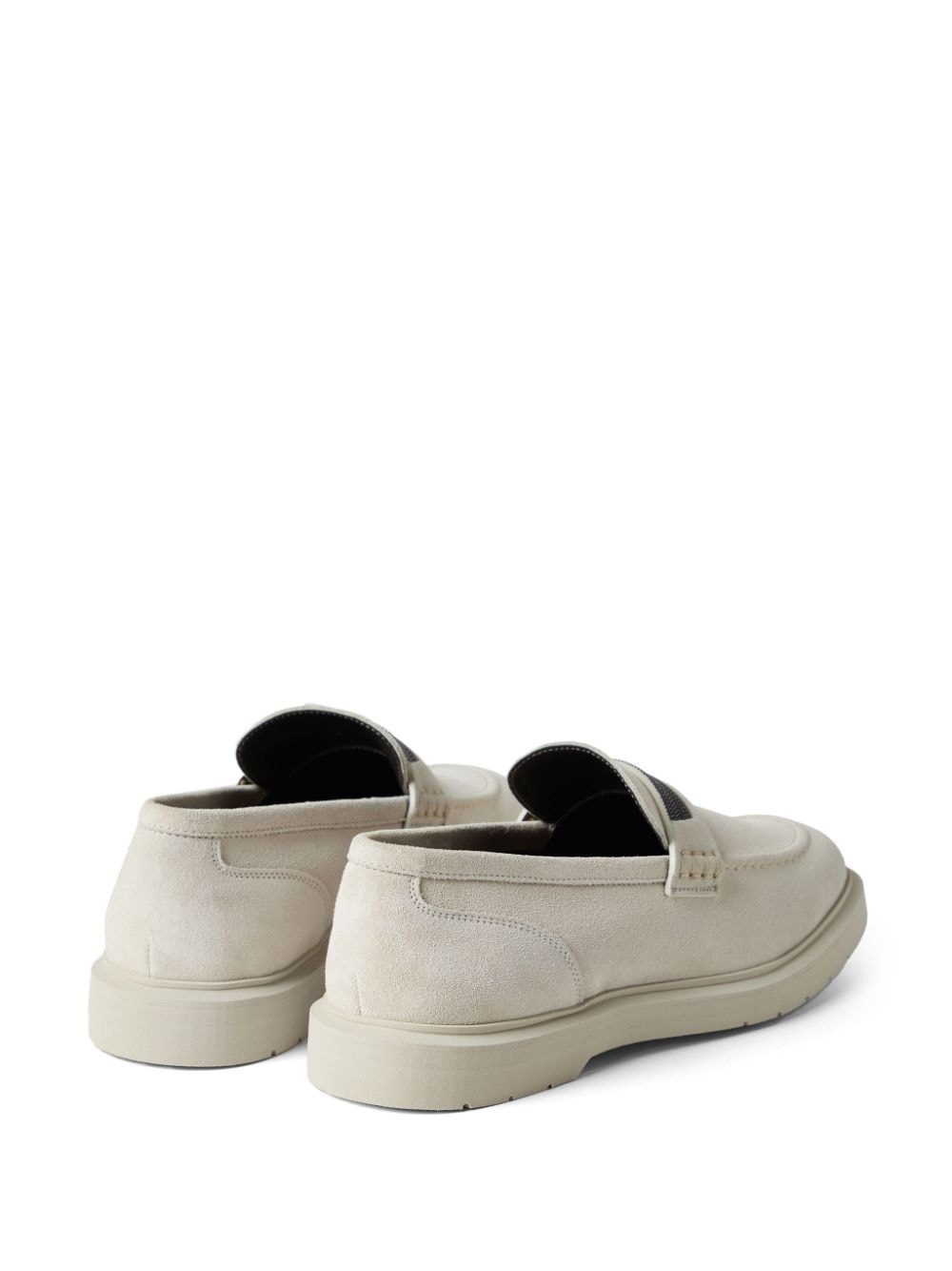 Brunello Cucinelli Beige Calf Suede Flat Shoes image 3