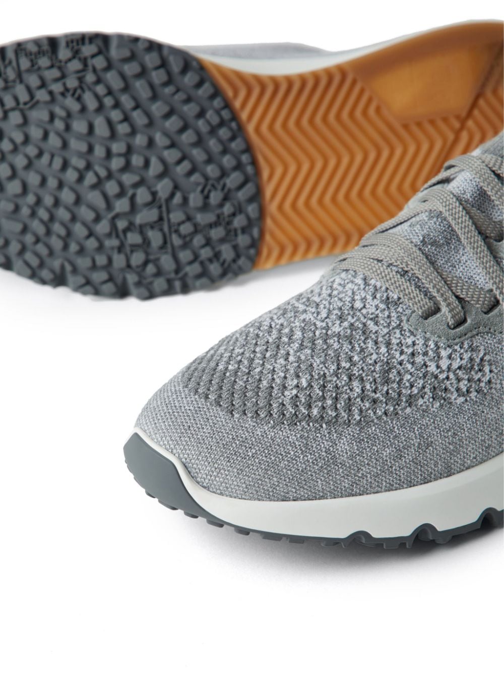 Brunello Cucinelli Light Grey Knit Sneakers image 1