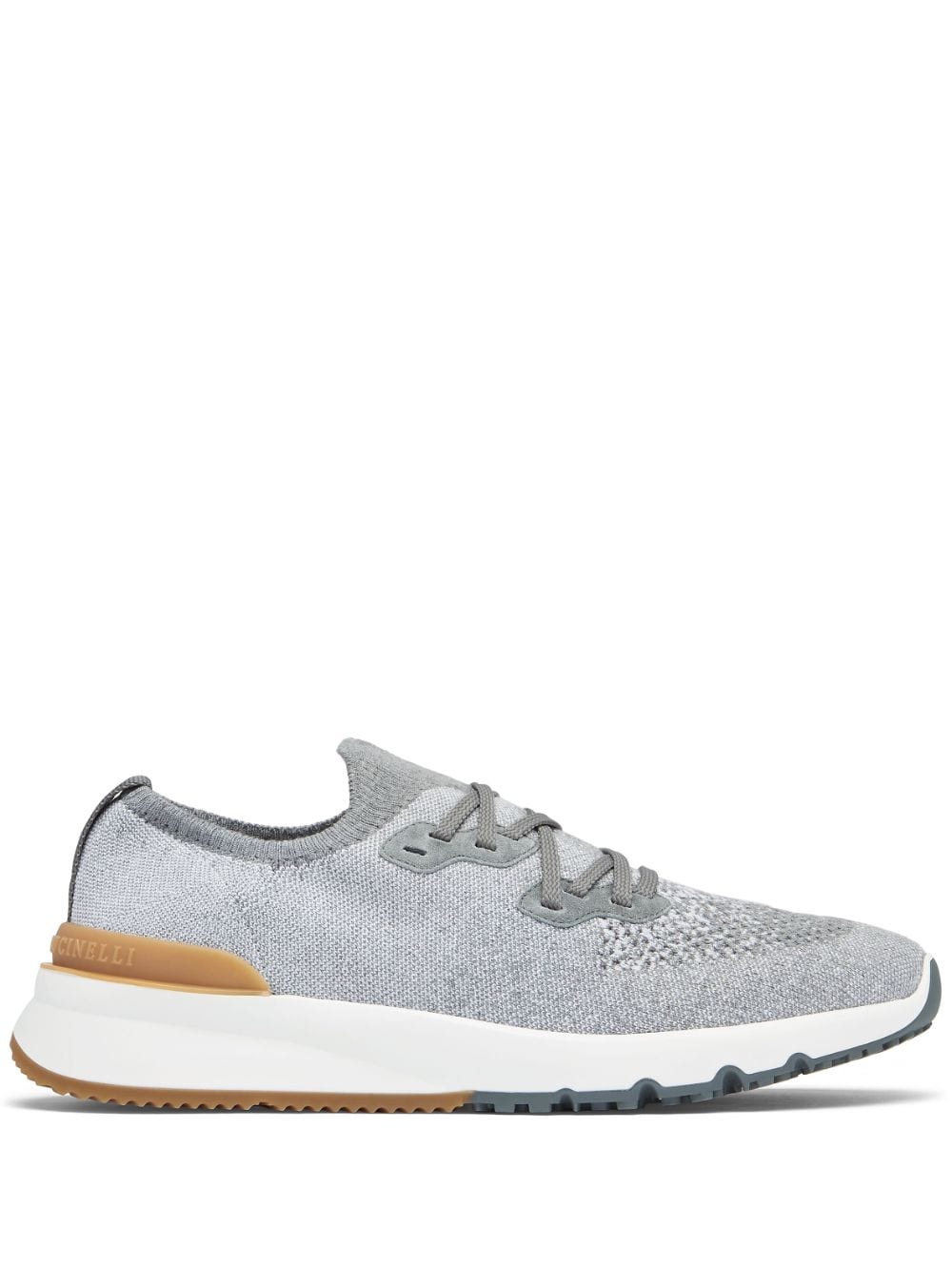 Brunello Cucinelli Light Grey Knit Sneakers image 0