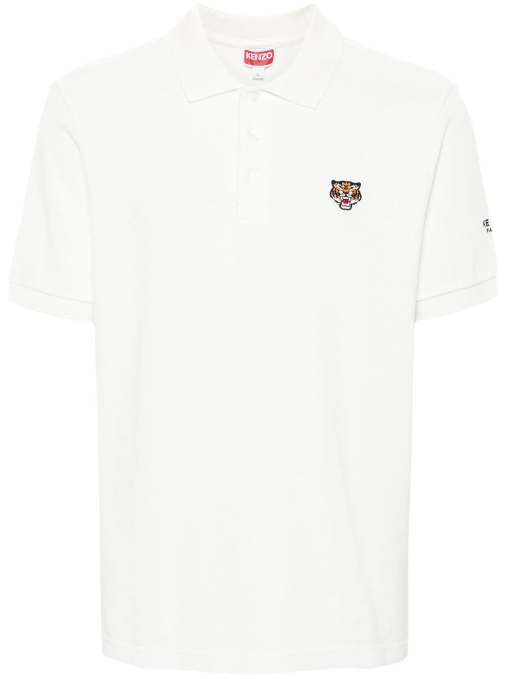 Kenzo Men's Tiger Head Embroidered Polo Shirt - White image 0