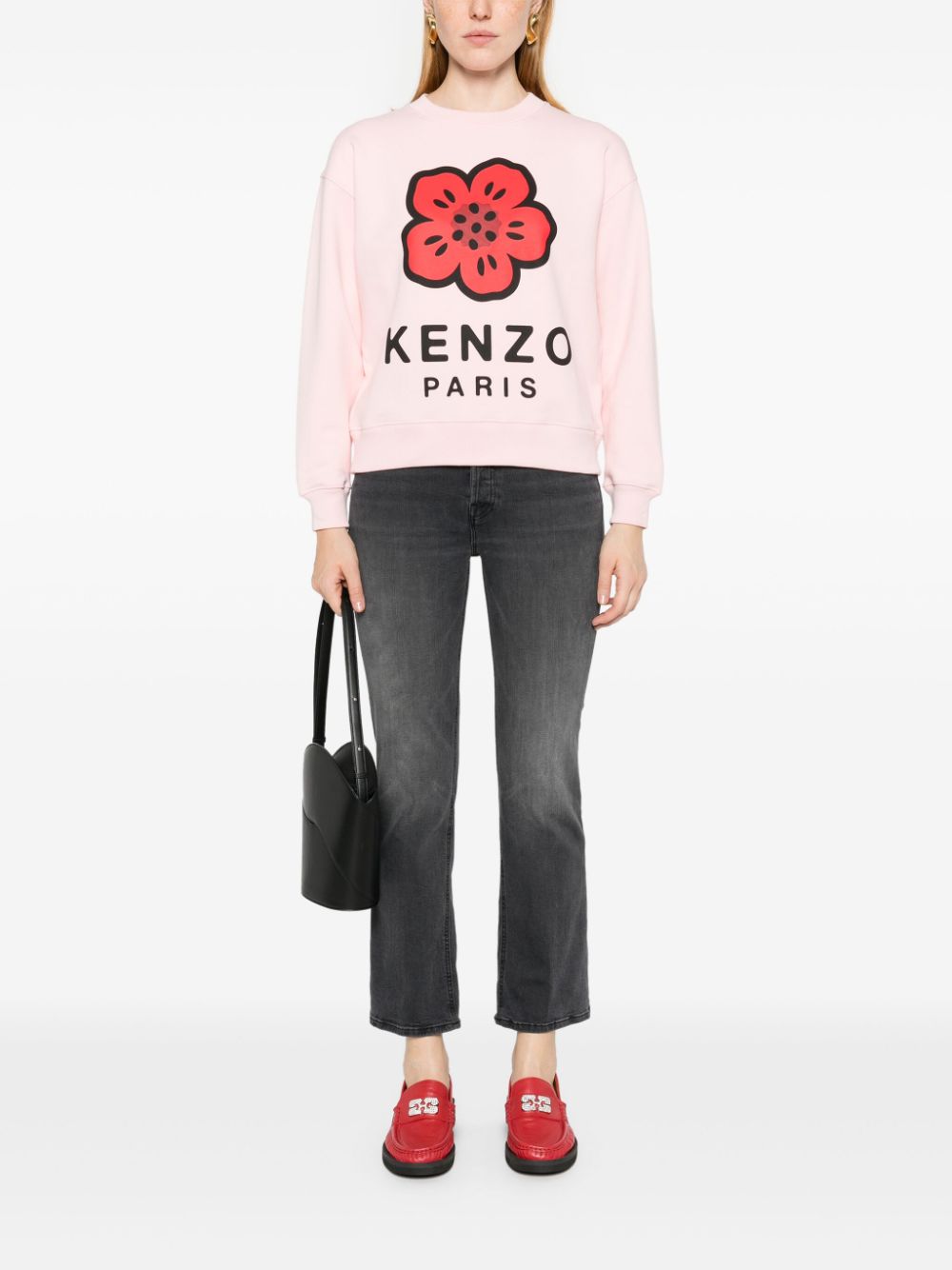 Kenzo Boke Flower Print Cotton Blend Crew Neck Sweater - Pink image 2