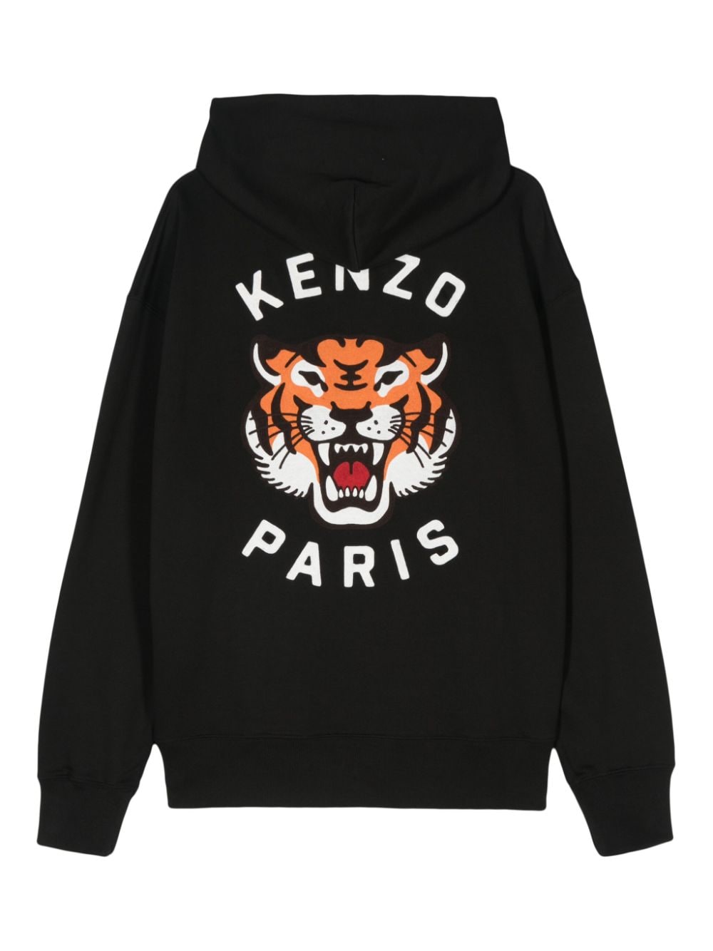 Kenzo Tiger Head Embroidered Black Cotton Sweater image 1