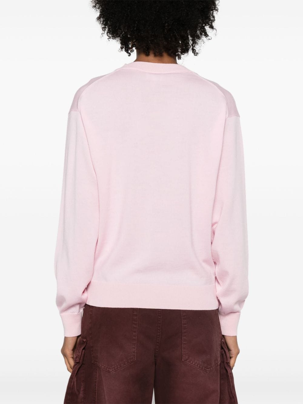 Kenzo Boke Flower Embroidered Wool Sweater - Pink image 1