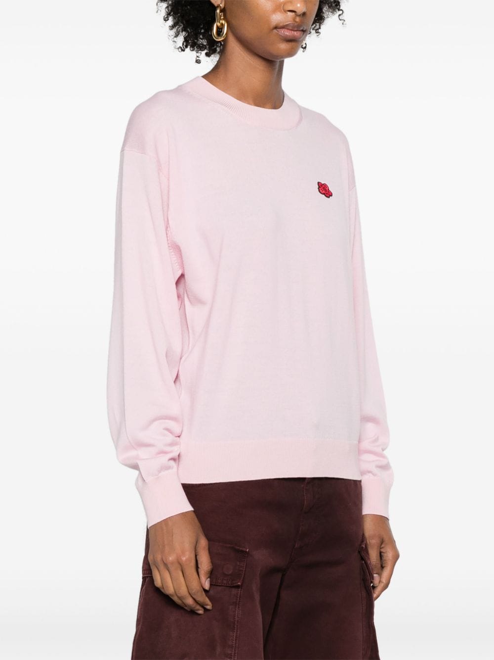 Kenzo Boke Flower Embroidered Wool Sweater - Pink image 2