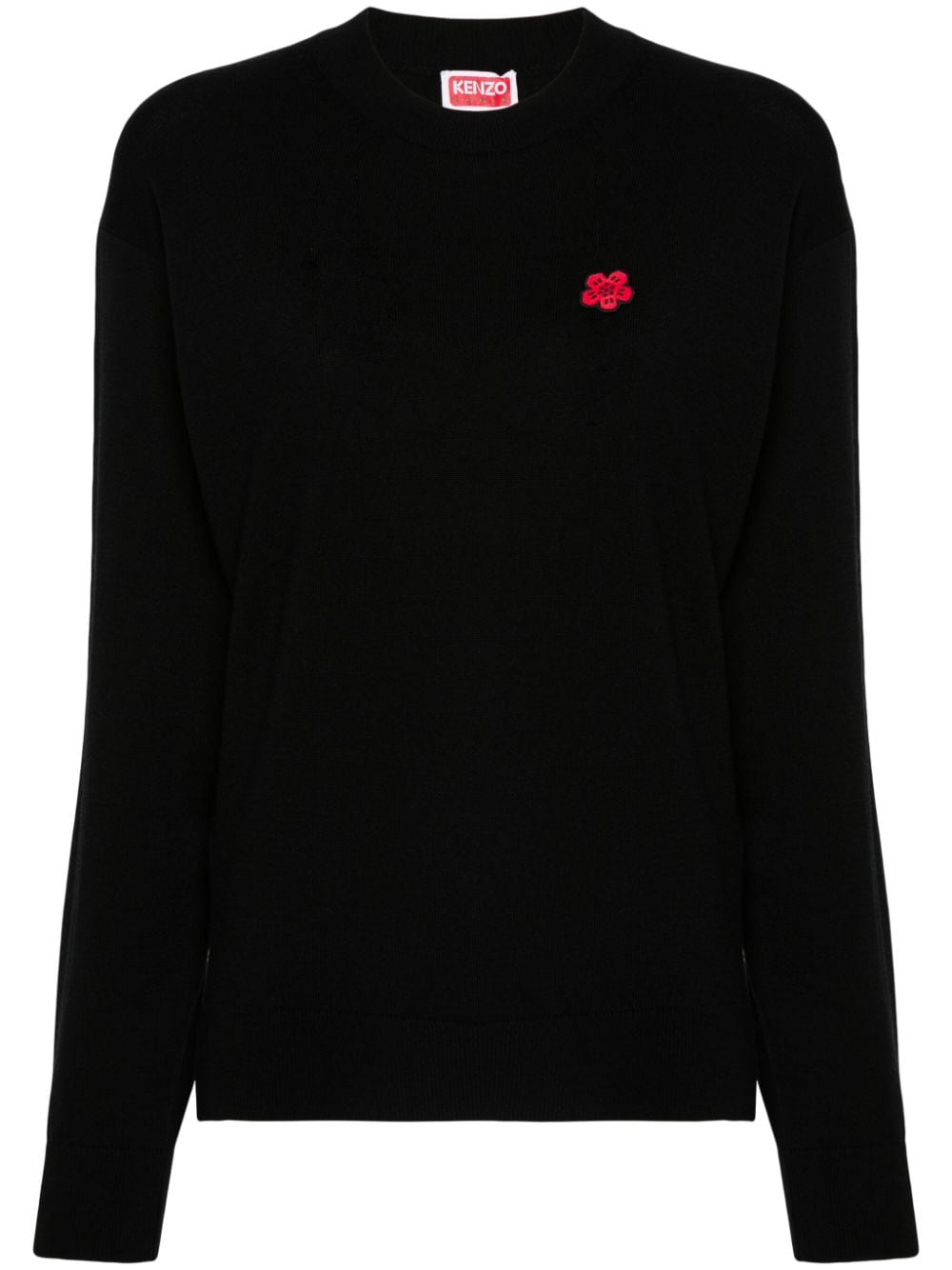 Kenzo Black Wool Logo Patch Sweater image 0