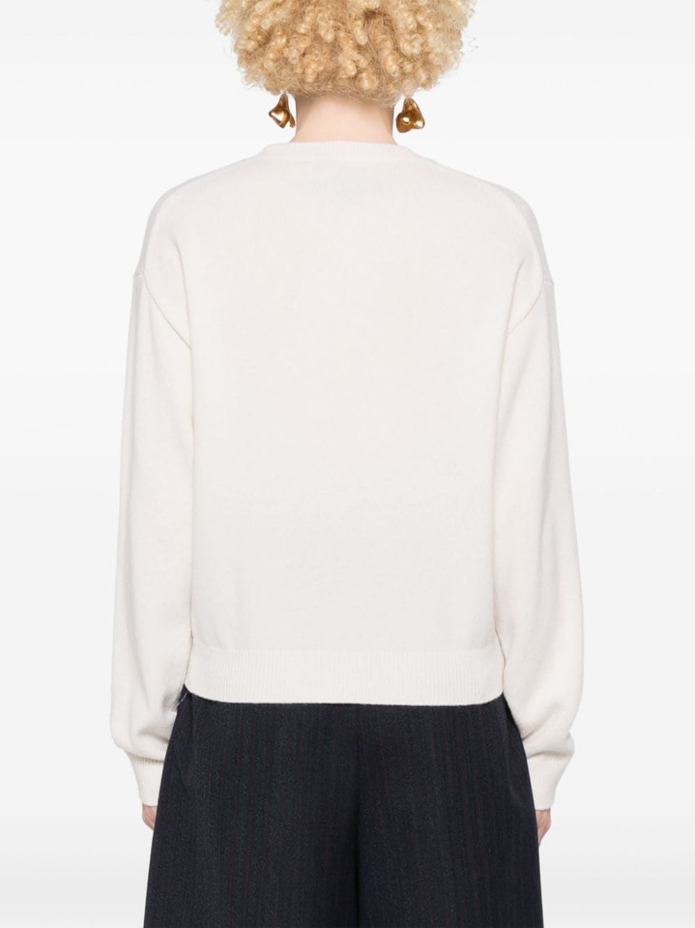 Kenzo Boke Flower Crew Neck Wool Sweater - White image 1