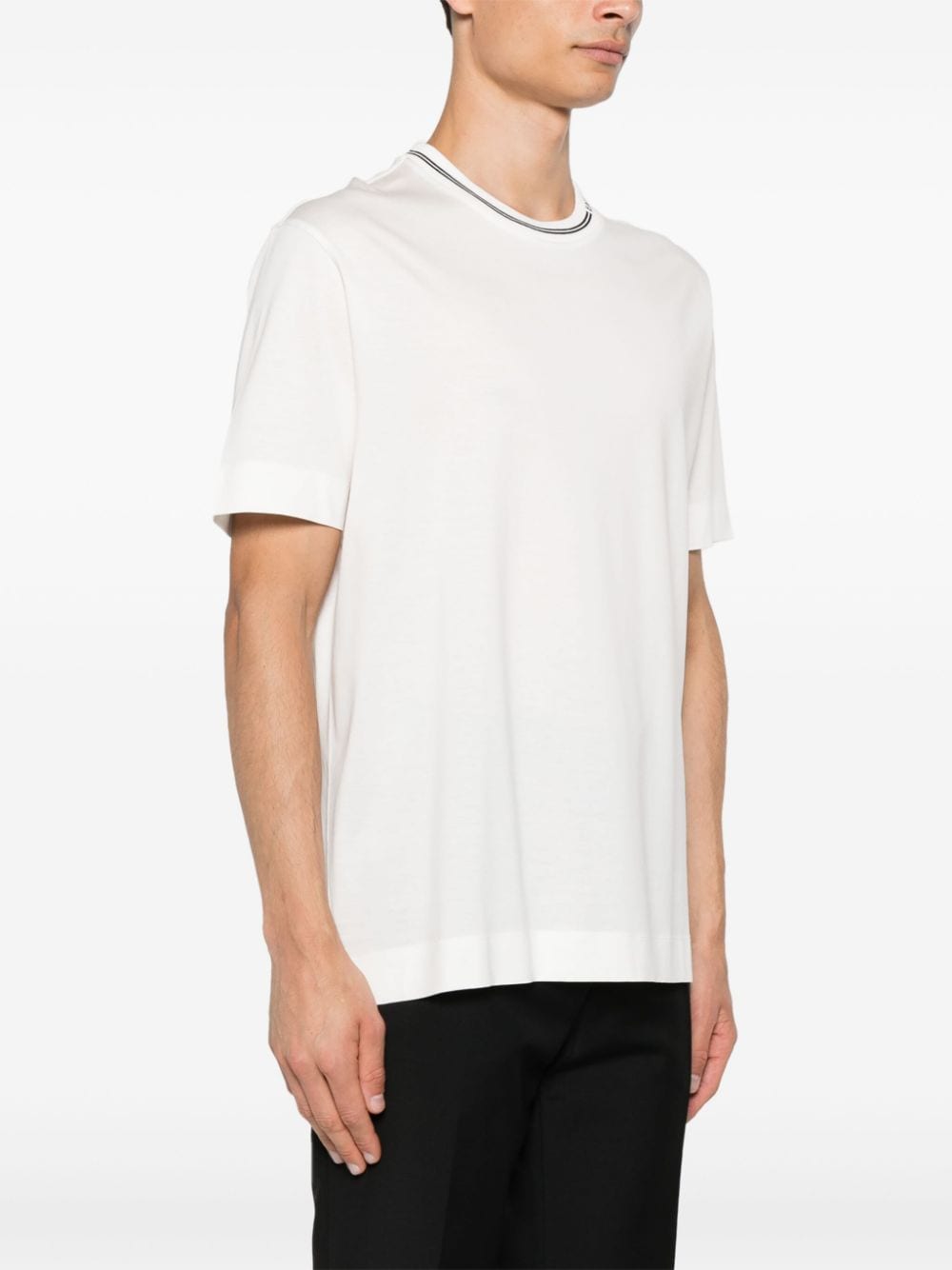 Emporio Armani Men's White Lyocell-Cotton Blend T-Shirt image 1