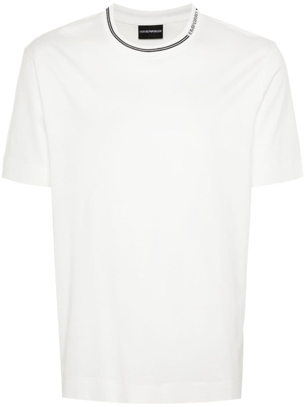 Emporio Armani Men's White Lyocell-Cotton Blend T-Shirt image 0