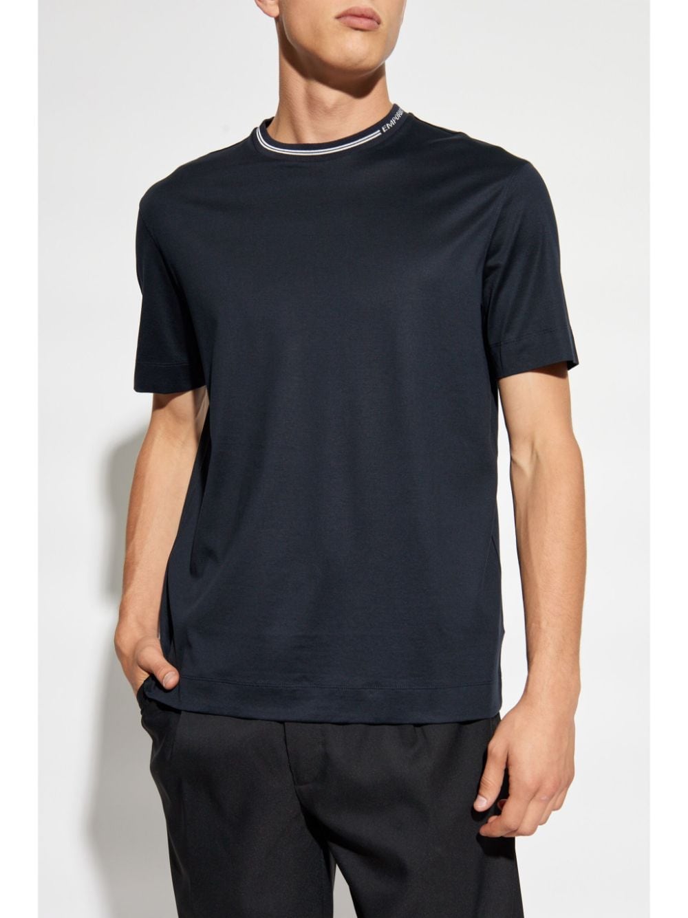 Emporio Armani Men's Blue T-Shirt with Logo Print image 4