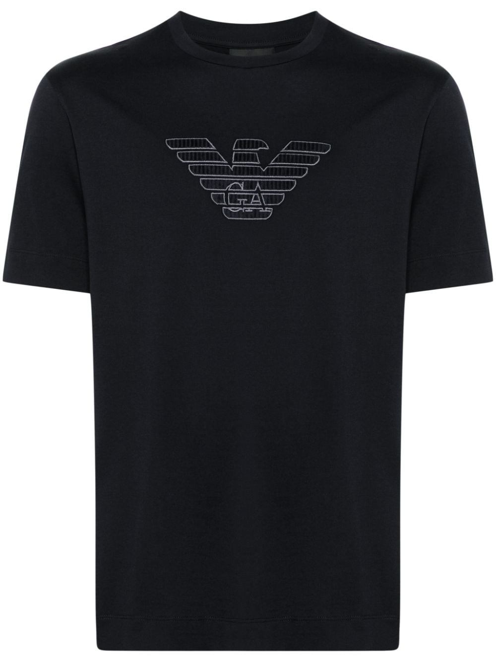 Emporio Armani Men's Blue Cotton T-Shirt with Logo Patch image 0