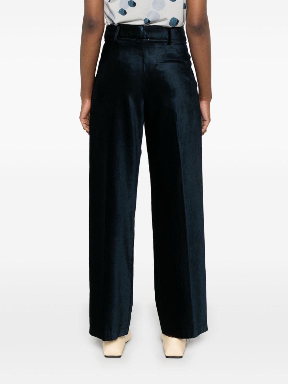 Forte Forte Blue Velvet Tapered Leg Trousers image 3