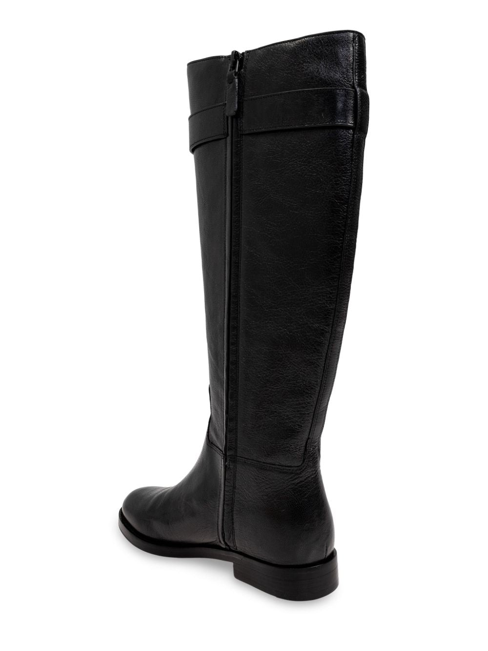 Tory Burch Black Leather Knee-High Boots with Side Zip image 4