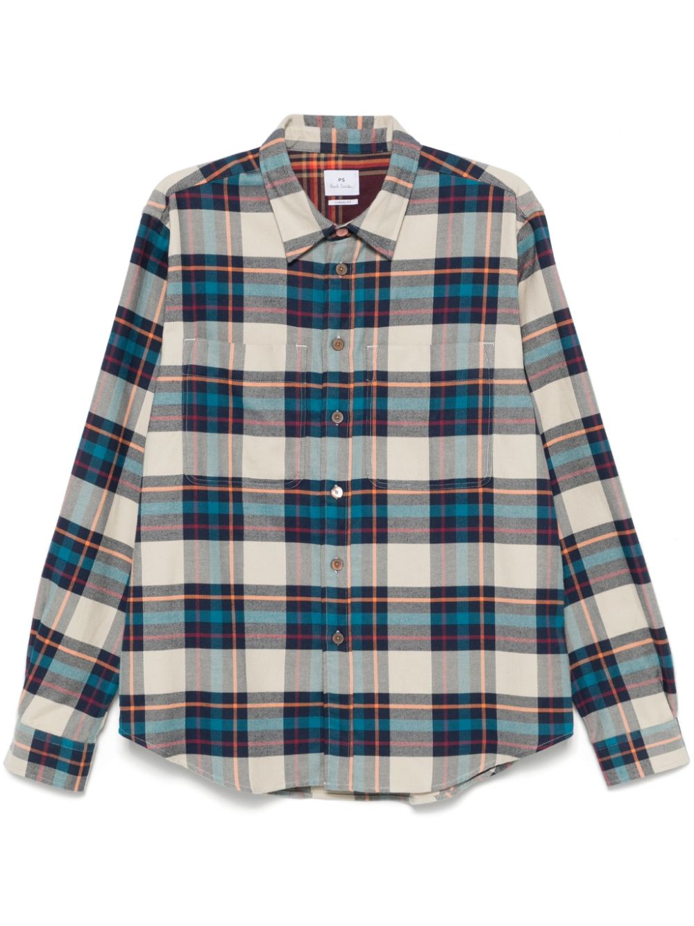 Paul Smith Men's White Cotton Flannel Check Shirt image 0