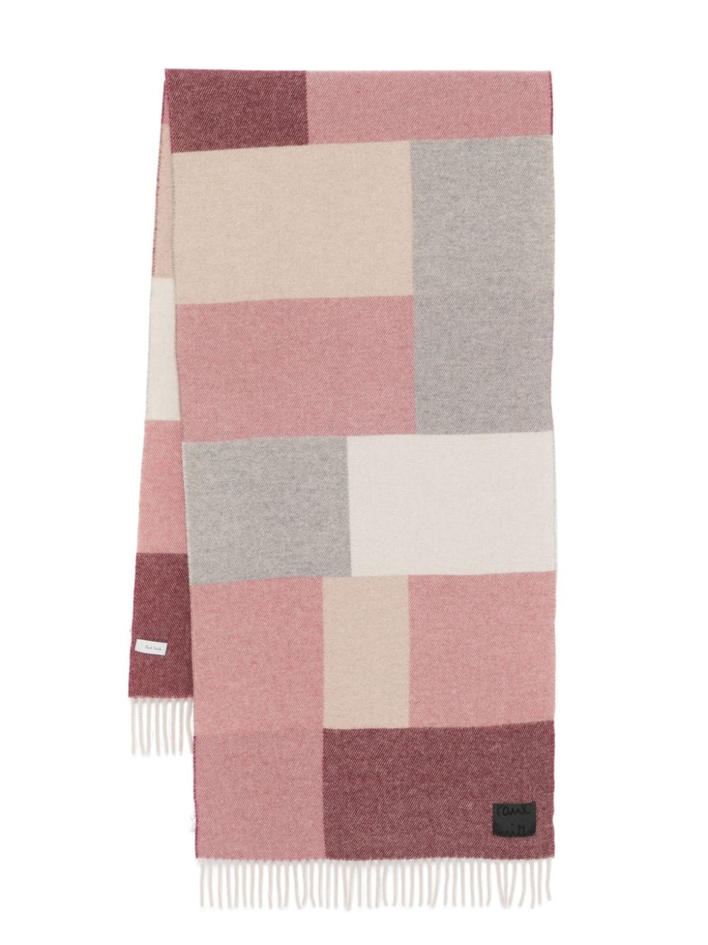 Paul Smith Pink Wool Knitted Scarf with Logo Patch image 0