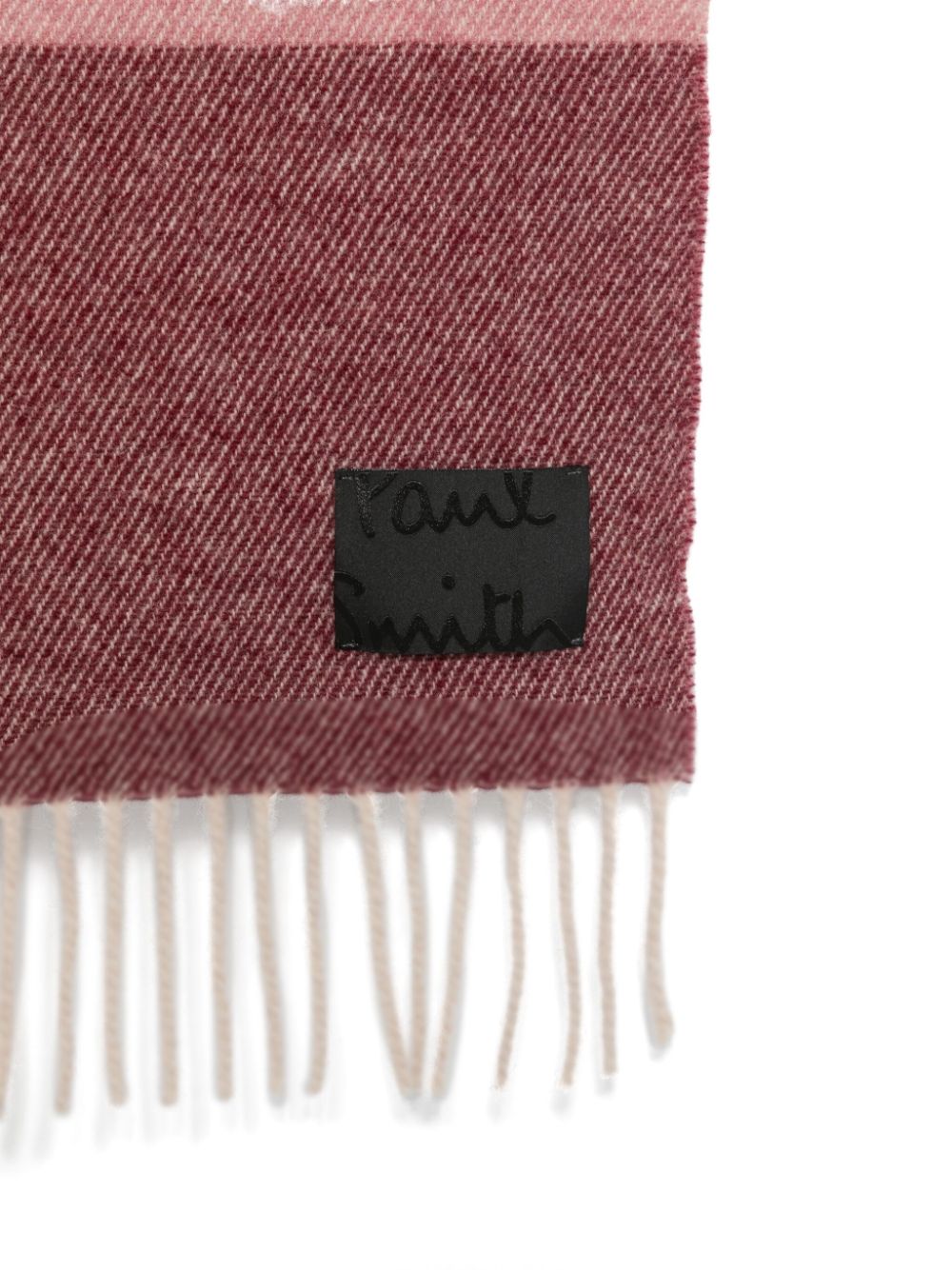 Paul Smith Pink Wool Knitted Scarf with Logo Patch image 1