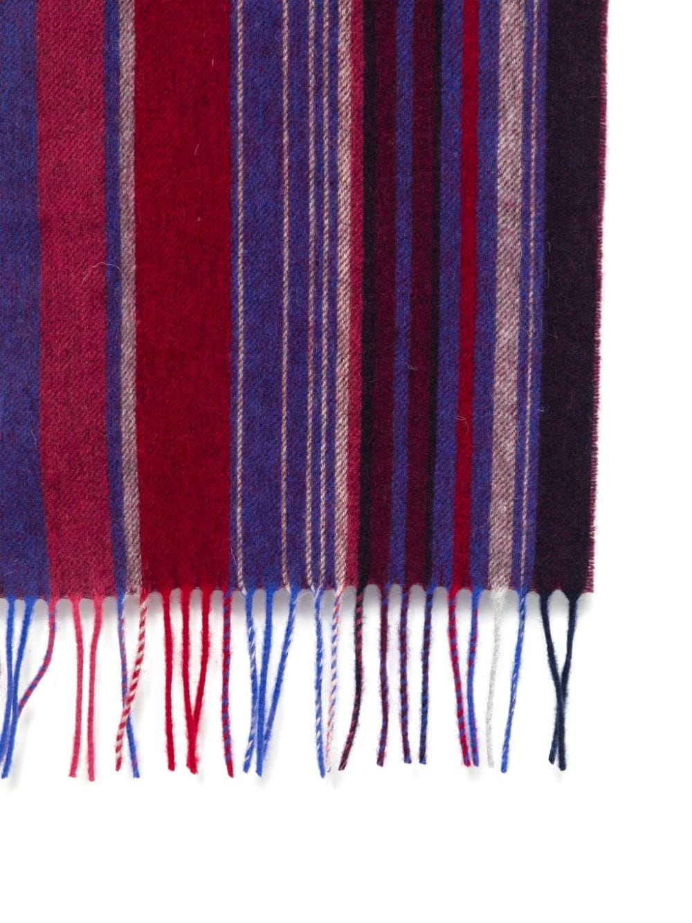 Paul Smith Red & Multicolor Striped Lambswool Scarf image 1