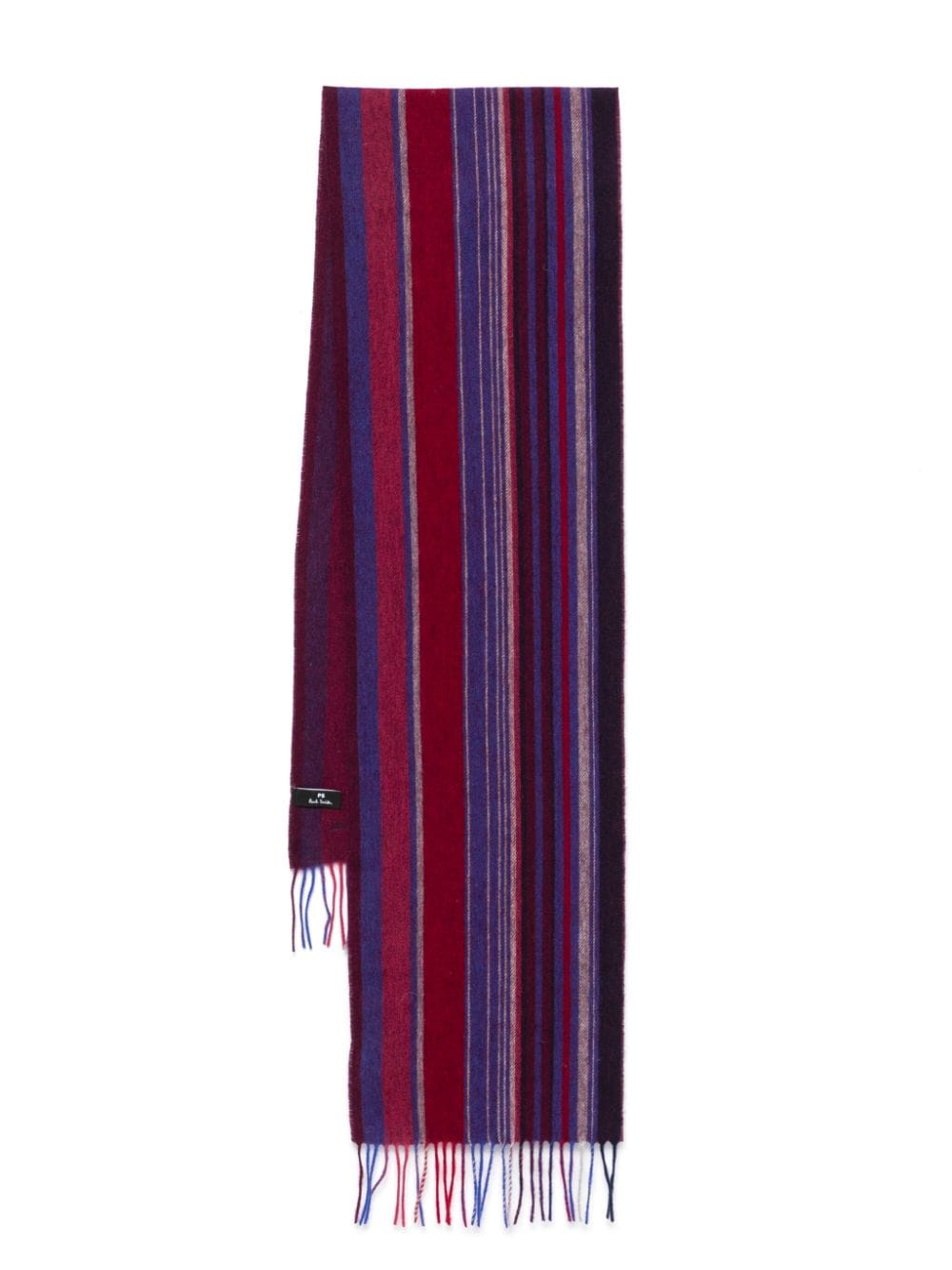 Paul Smith Red & Multicolor Striped Lambswool Scarf image 0