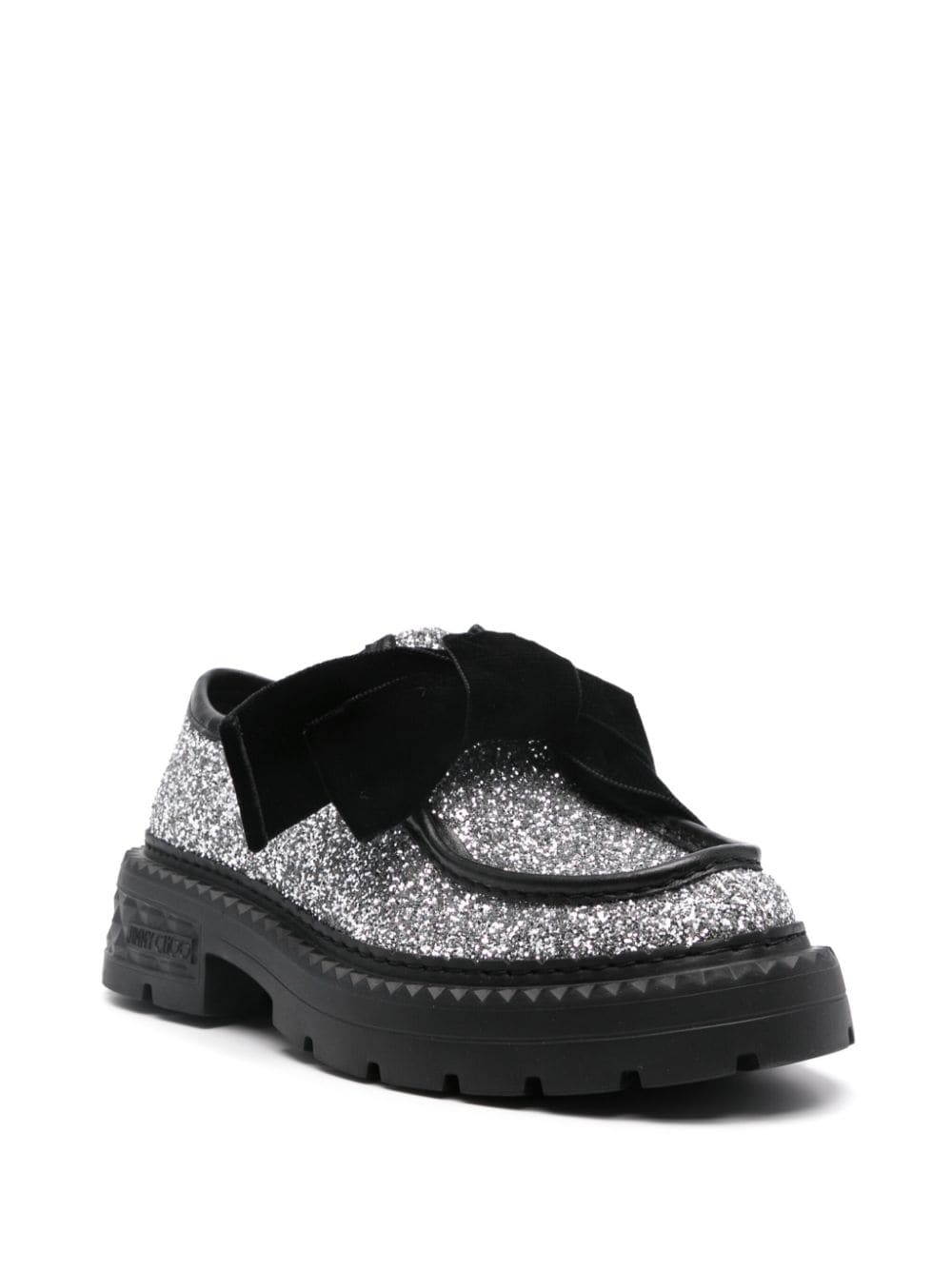 Jimmy Choo Silver Glitter Flat Shoes image 1