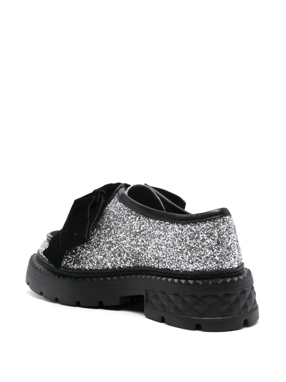 Jimmy Choo Silver Glitter Flat Shoes image 2