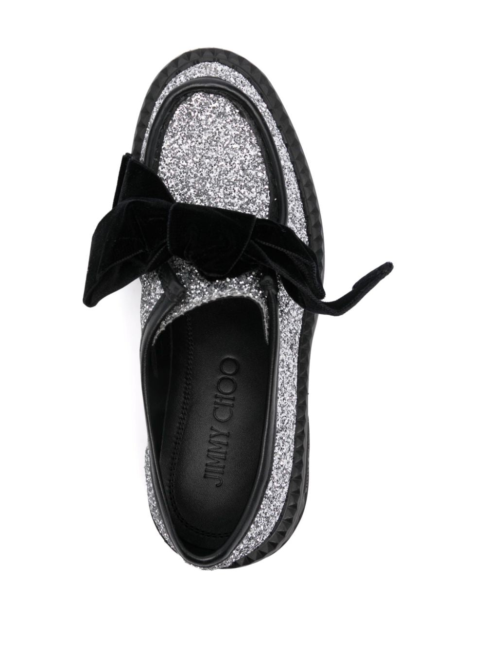 Jimmy Choo Silver Glitter Flat Shoes image 3