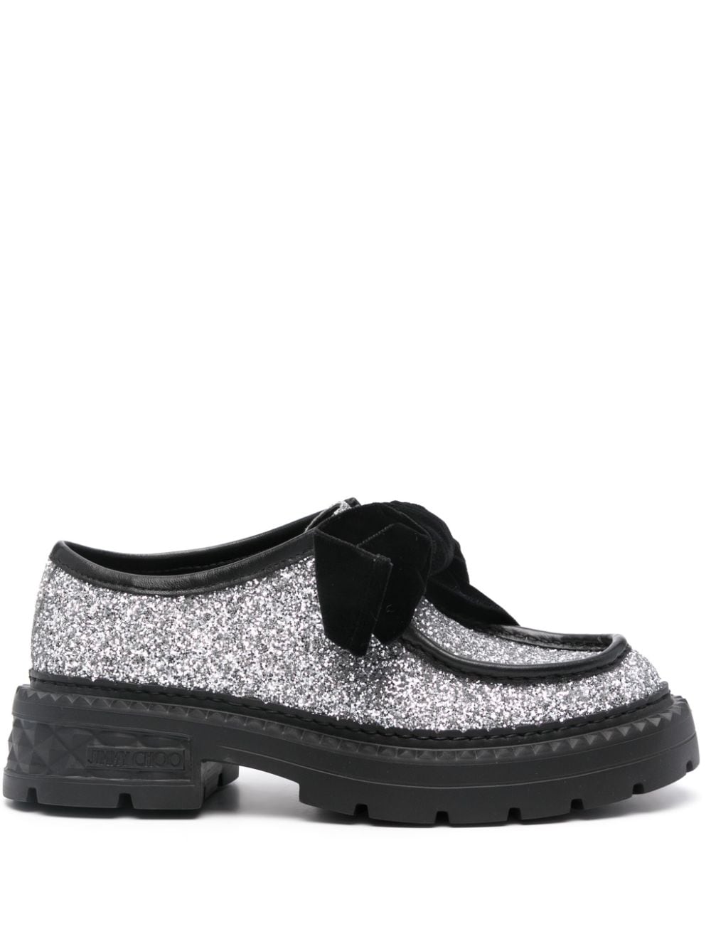 Jimmy Choo Silver Glitter Flat Shoes image 0