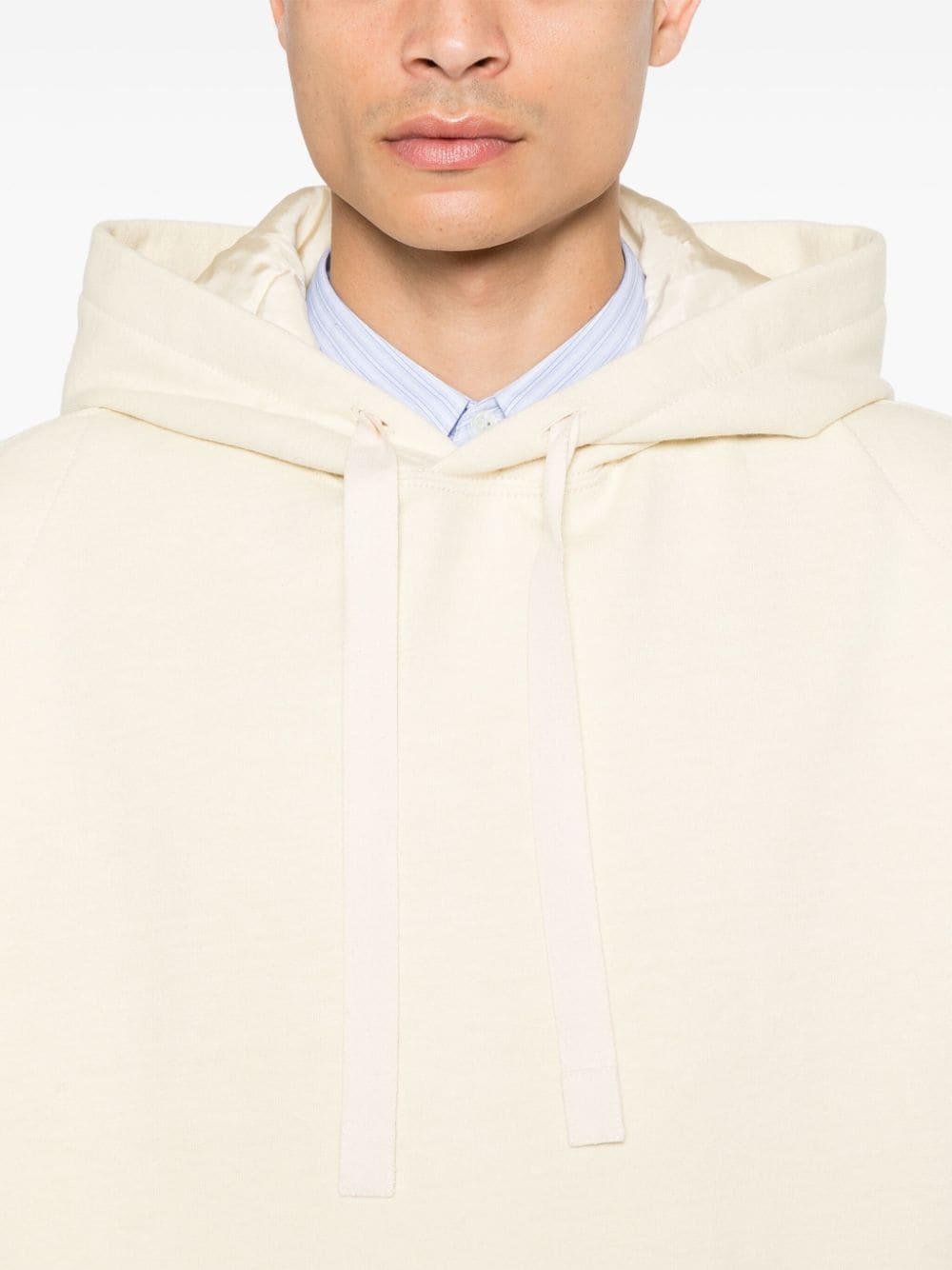 Jil Sander White Cotton Blend Drawstring Hoodie image 1