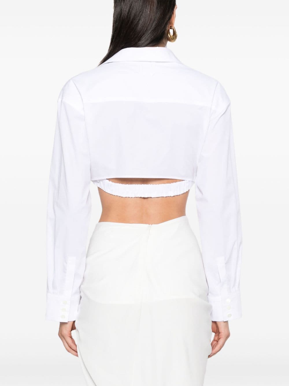 Jacquemus White Cotton Poplin Cut-Out Detail Shirt image 3