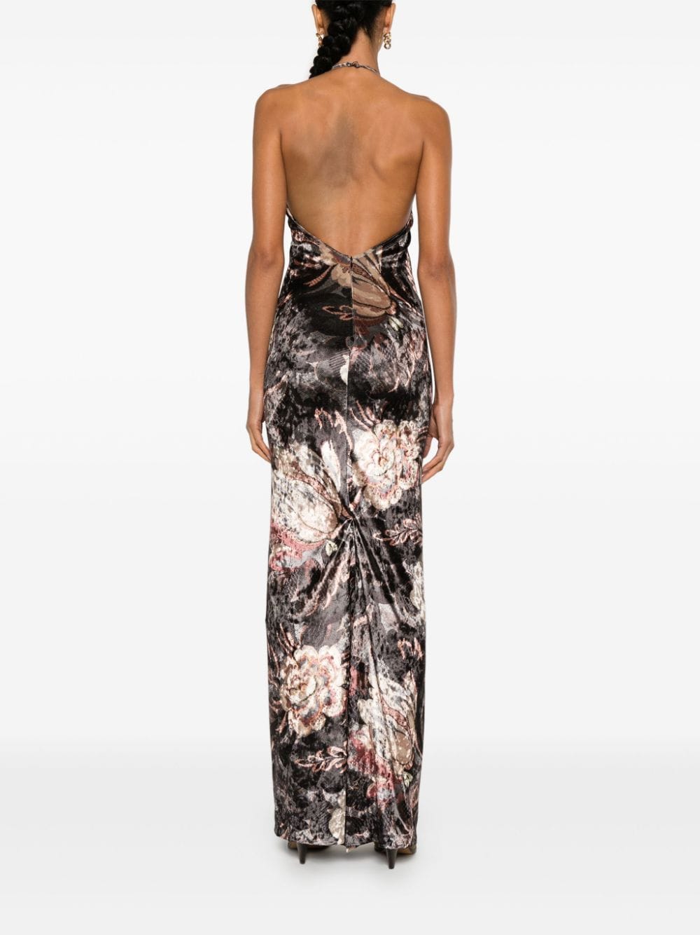 Etro Floral Print Black Halterneck Dress image 1