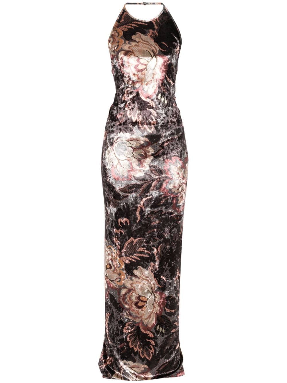 Etro Floral Print Black Halterneck Dress image 0