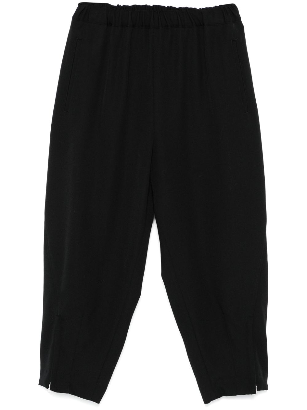 Comme Comme Cropped Wool Trousers - Black image 0