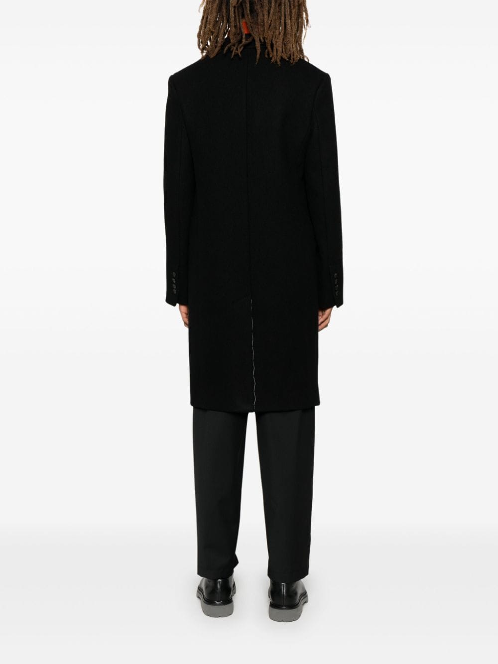 Ami Paris Black Virgin Wool Felted Coat image 1