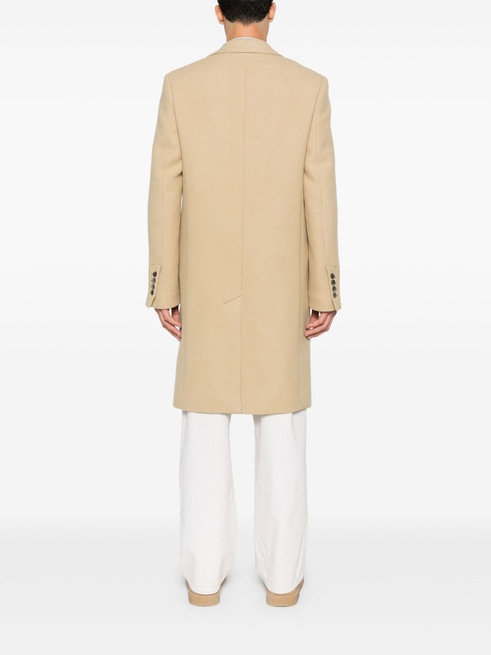 AMI Paris Beige Wool Overcoat image 1