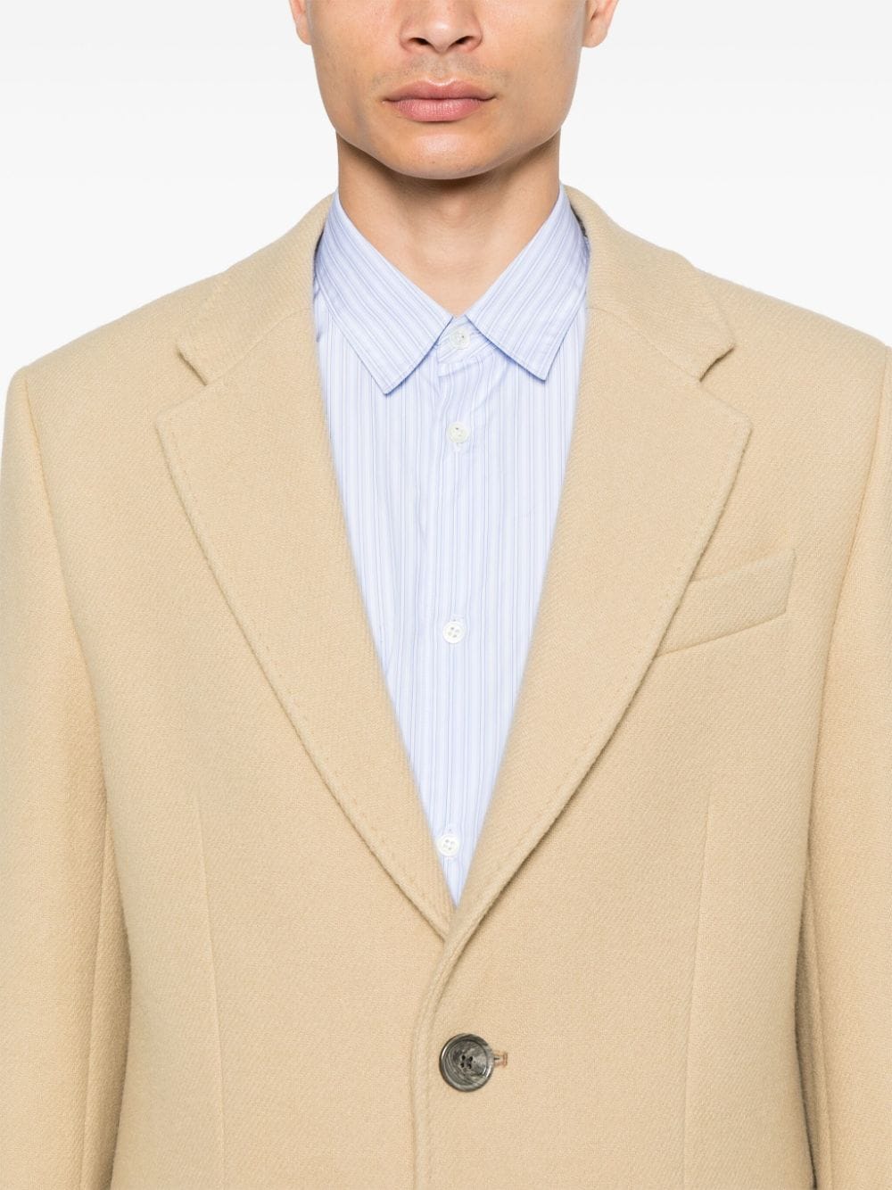 AMI Paris Beige Wool Overcoat image 4