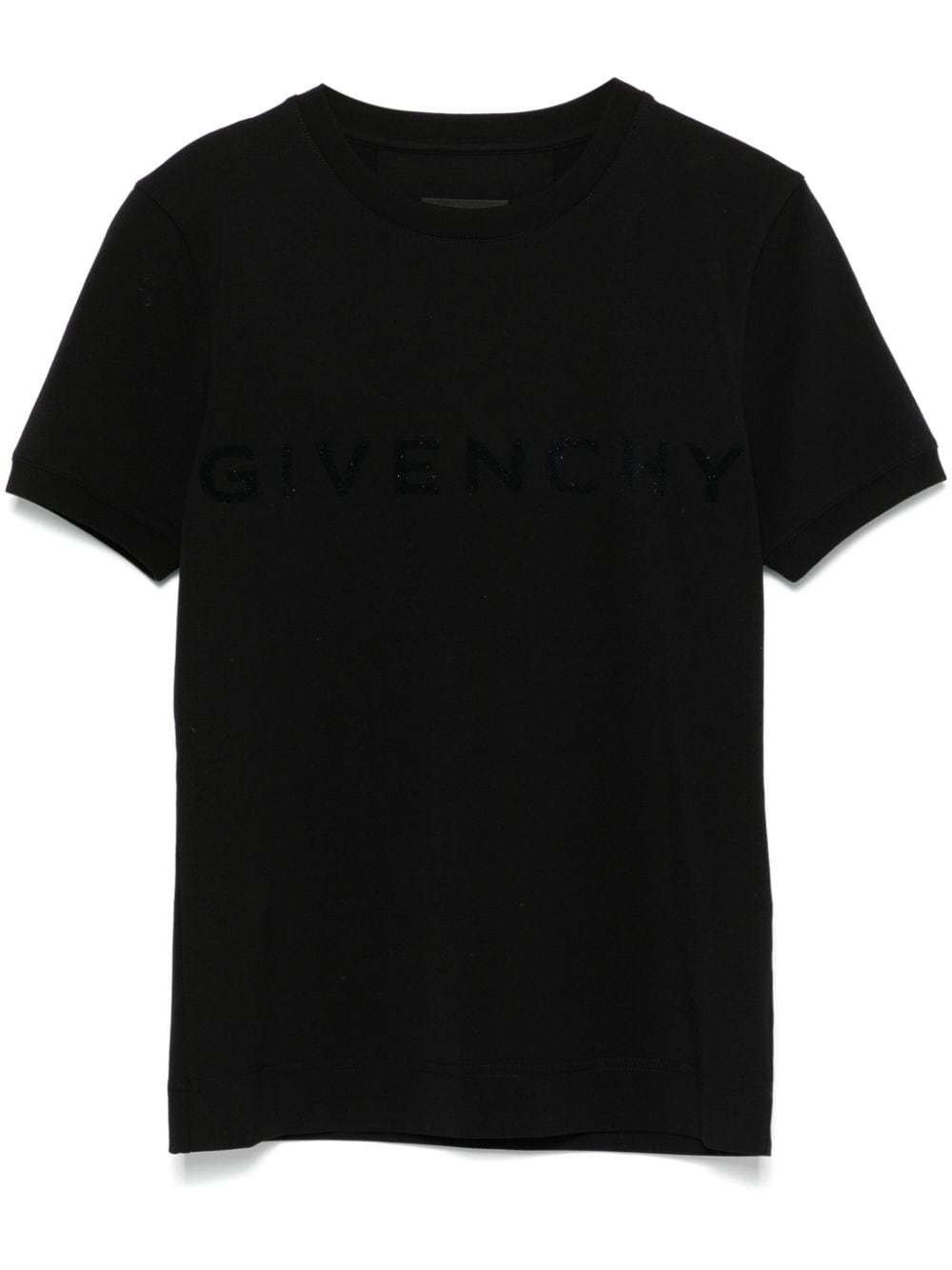 Givenchy Flocked Logo Crew Neck T-Shirt - Black image 0