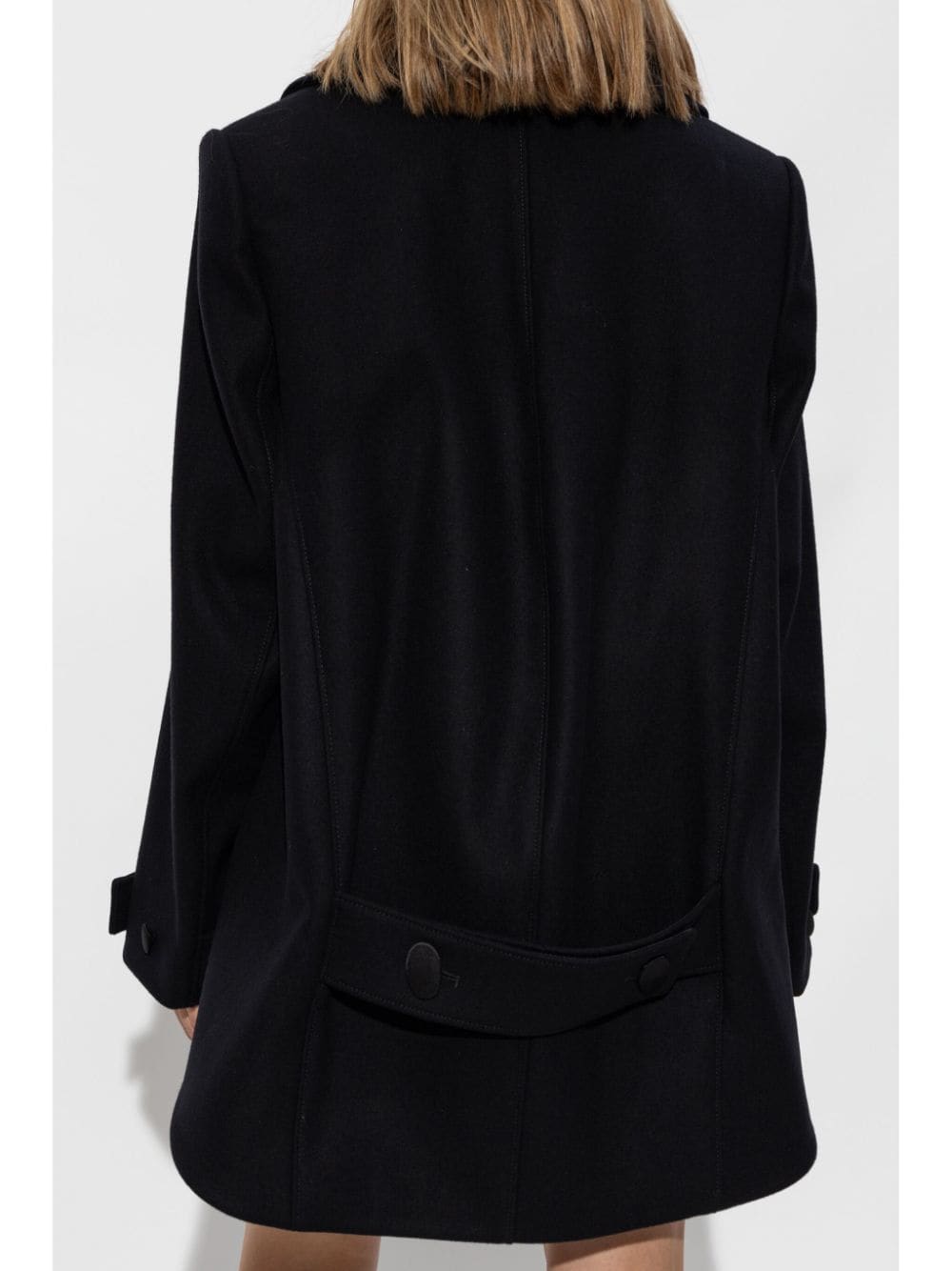 Givenchy Asymmetric Hem Double-Breasted Wool Jacket - Black image 2