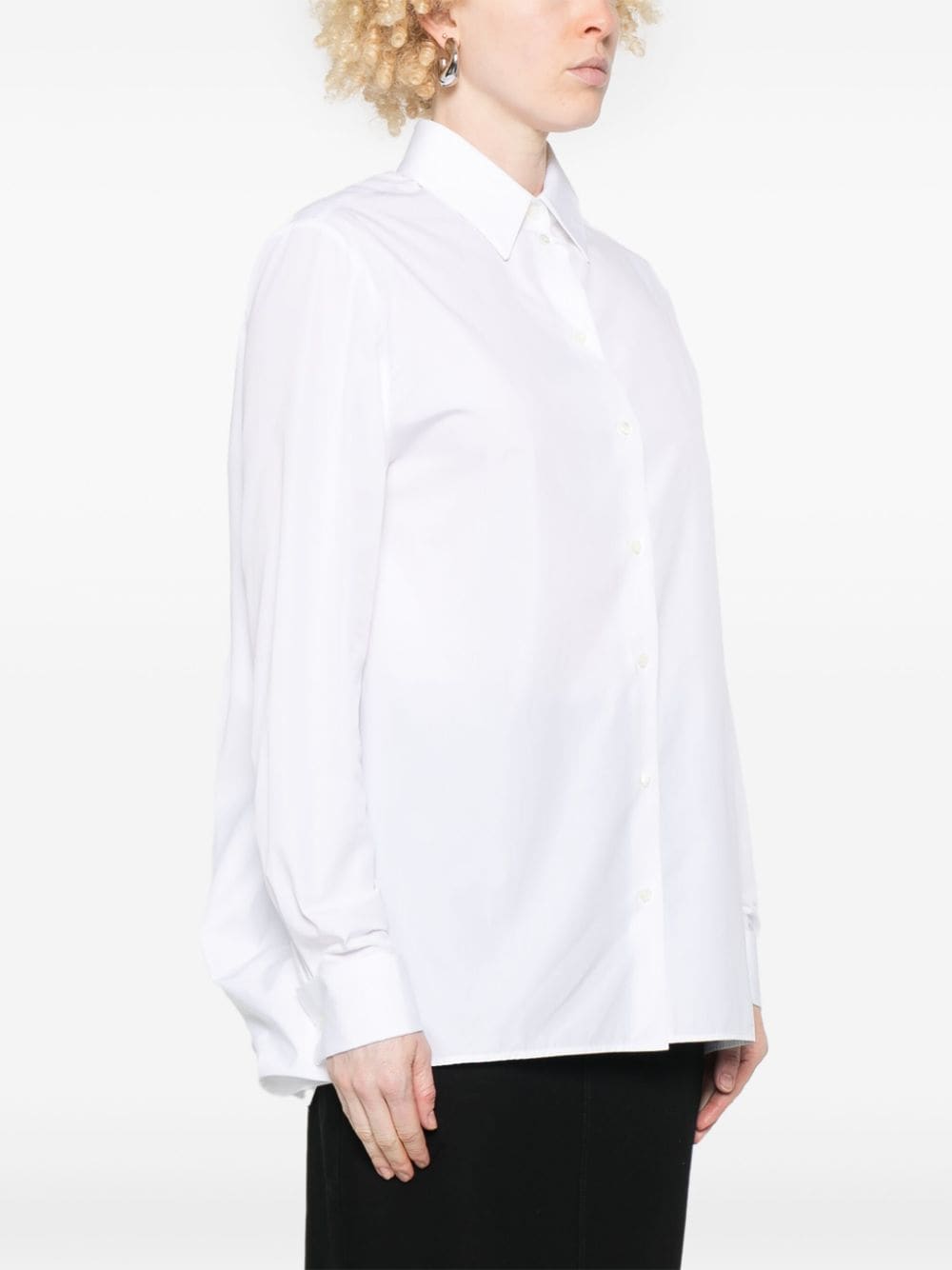 Givenchy White Cotton Poplin Shirt with 4G Embroidery image 2