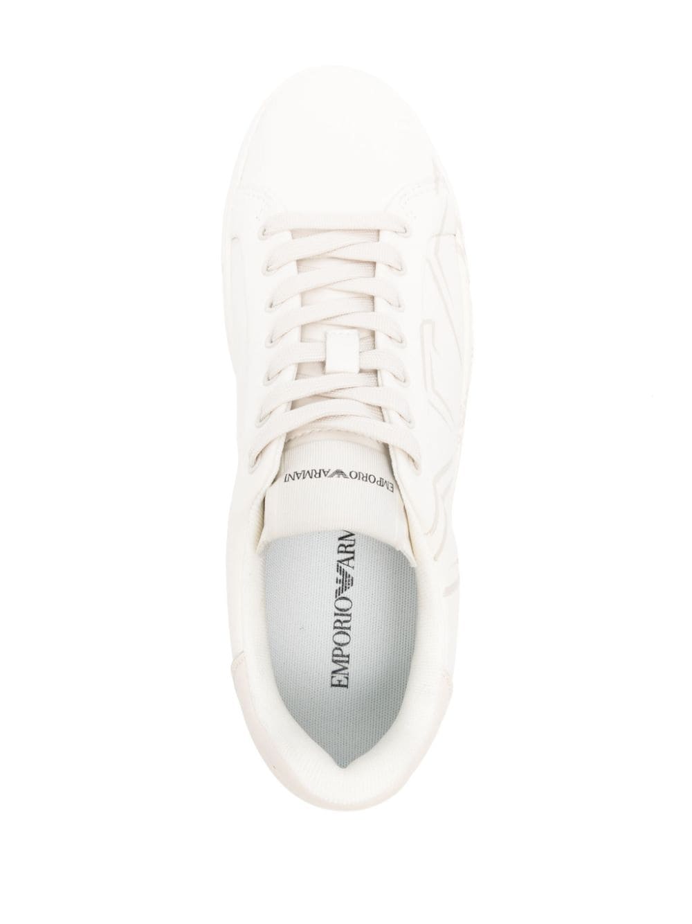 Emporio Armani Men's White Leather Sneakers image 1