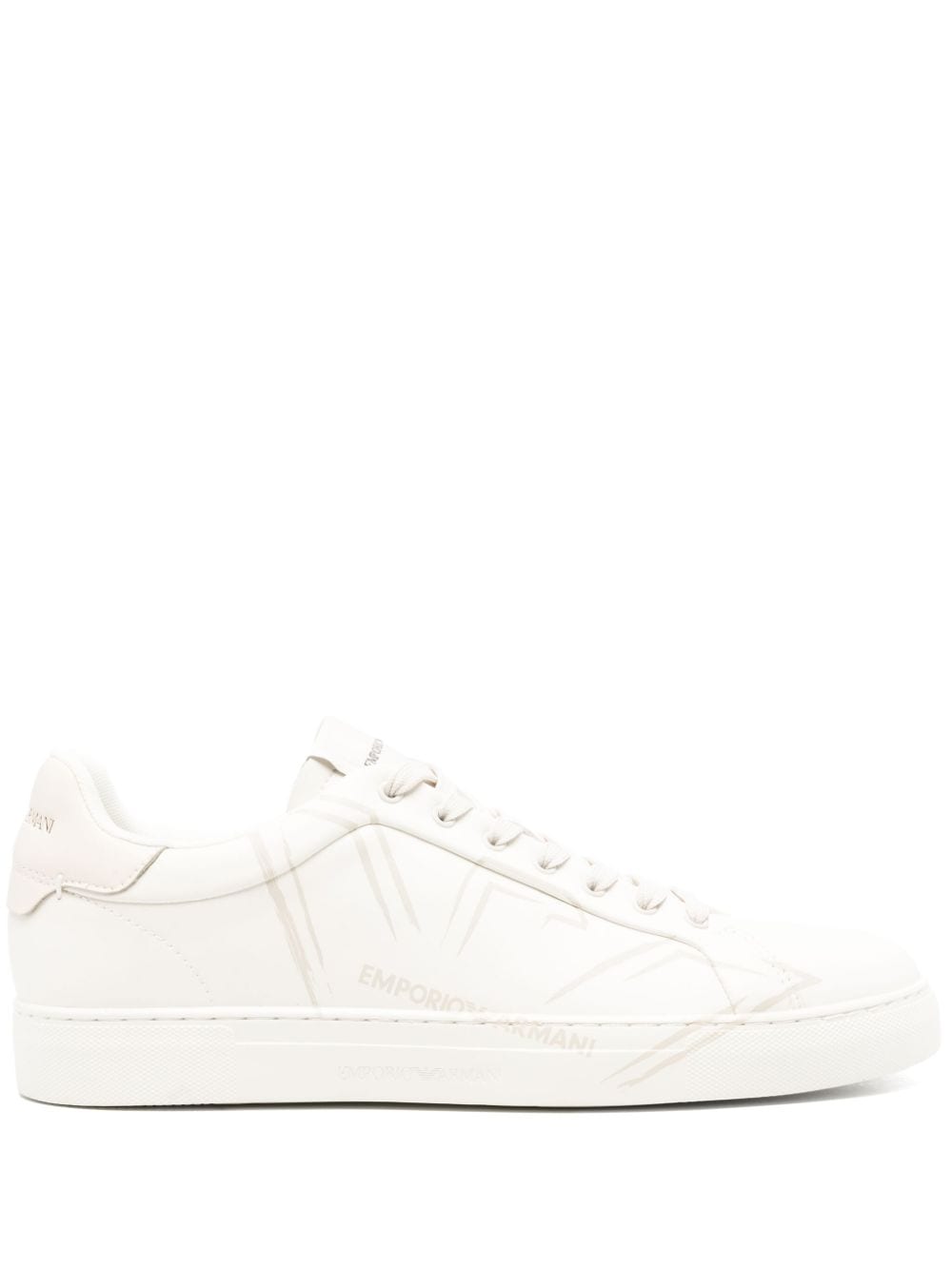 Emporio Armani Men's White Leather Sneakers image 0