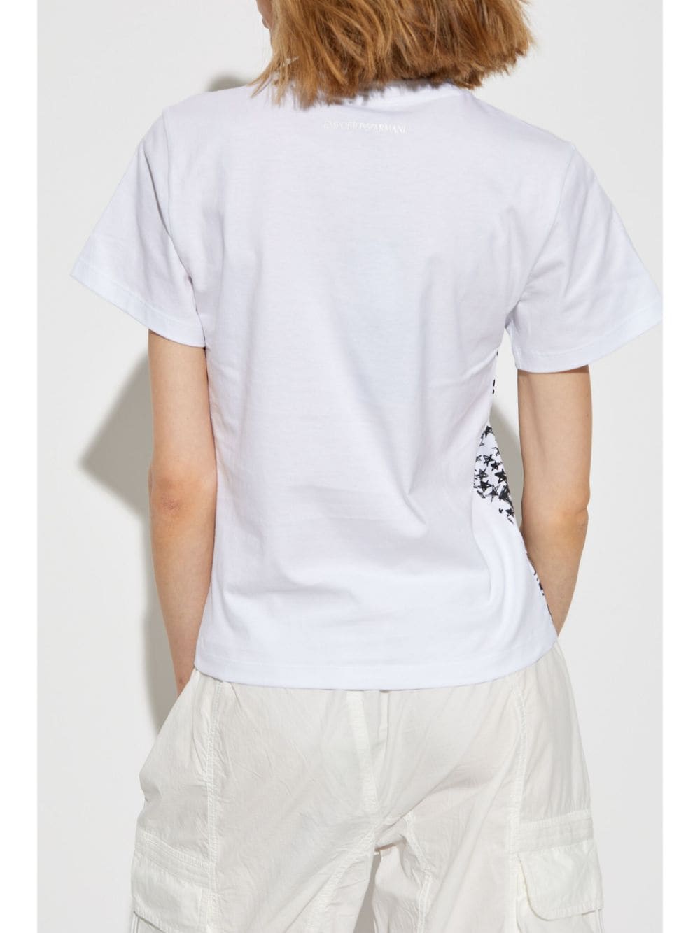 Emporio Armani Men's White Cotton Star Print T-Shirt image 1