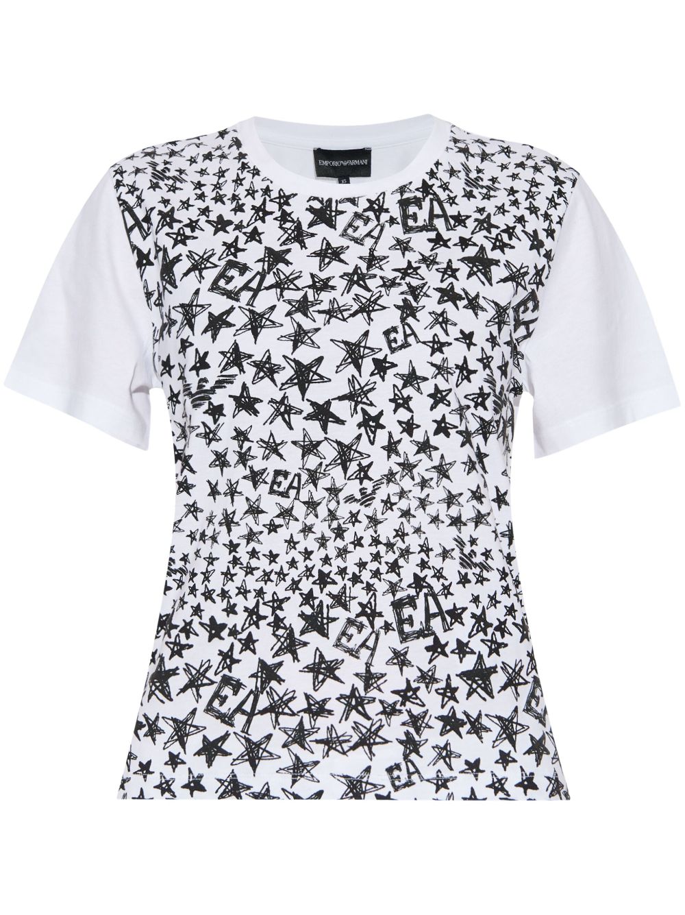 Emporio Armani Men's White Cotton Star Print T-Shirt image 0