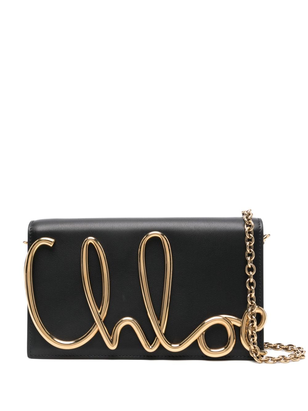 Chloè Black Calf Leather Foldover Top Handle Bag image 0