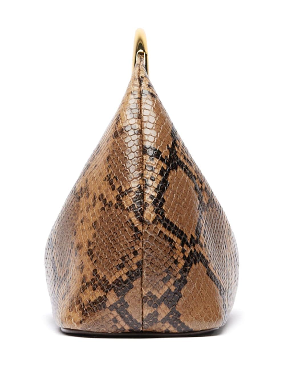 JACQUEMUS Brown Leather Snake Print Top Handle Bag image 5