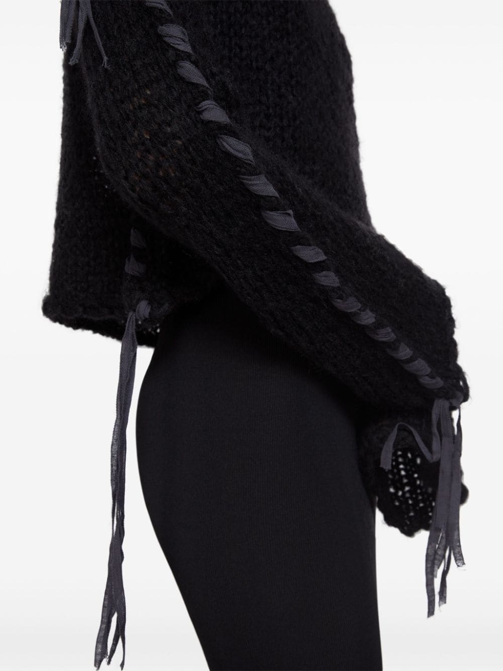 Acne Studios Black Knit Drop Shoulder Sweater image 1