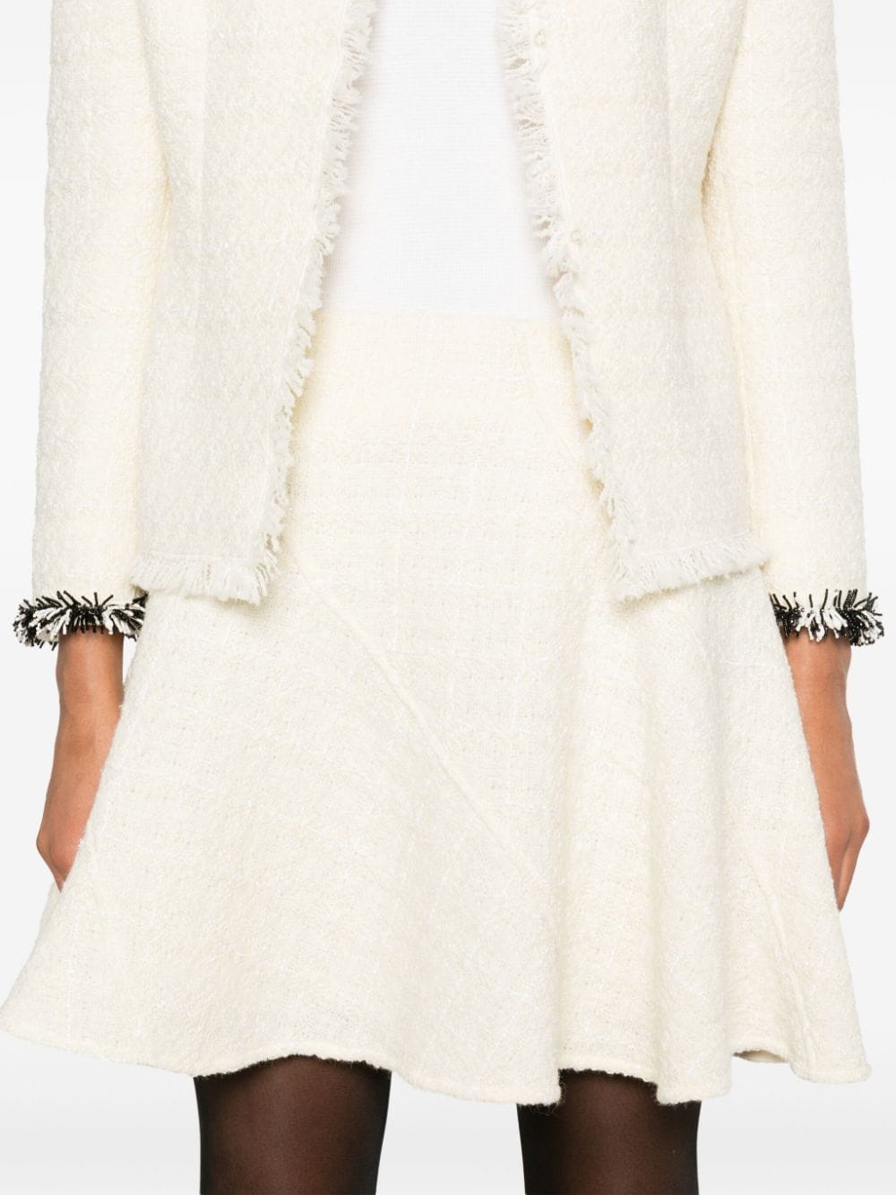 Givenchy Beige Wool Blend Tweed Panelled Skirt image 1